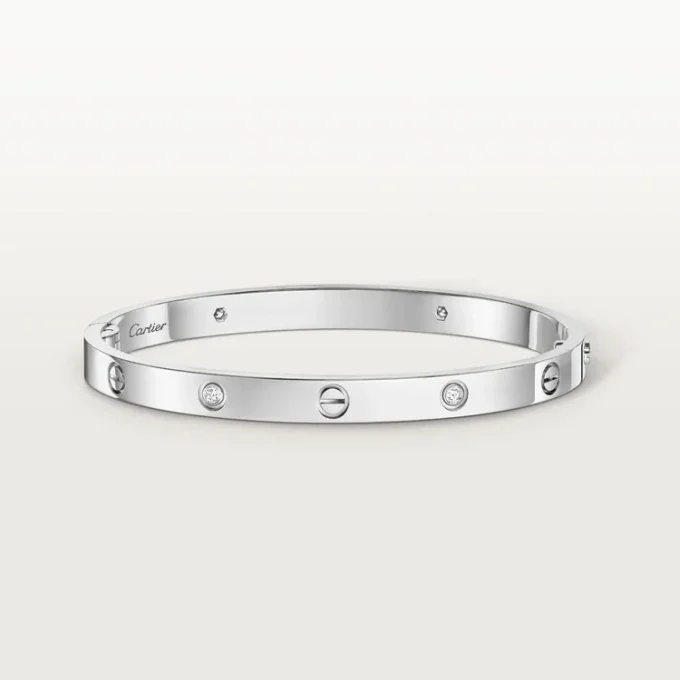 Love-armband, middelgroot model, 4 diamanten