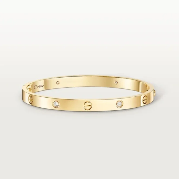 Love-armband, middelgroot model, 4 diamanten