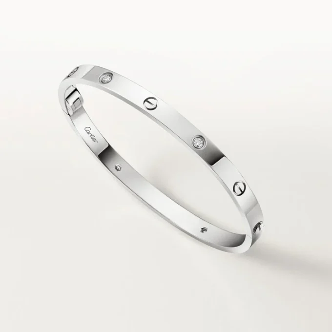 Love-armband, middelgroot model, 4 diamanten