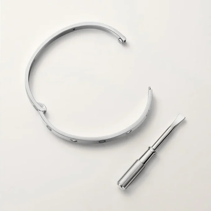 Love-armband, middelgroot model, 4 diamanten