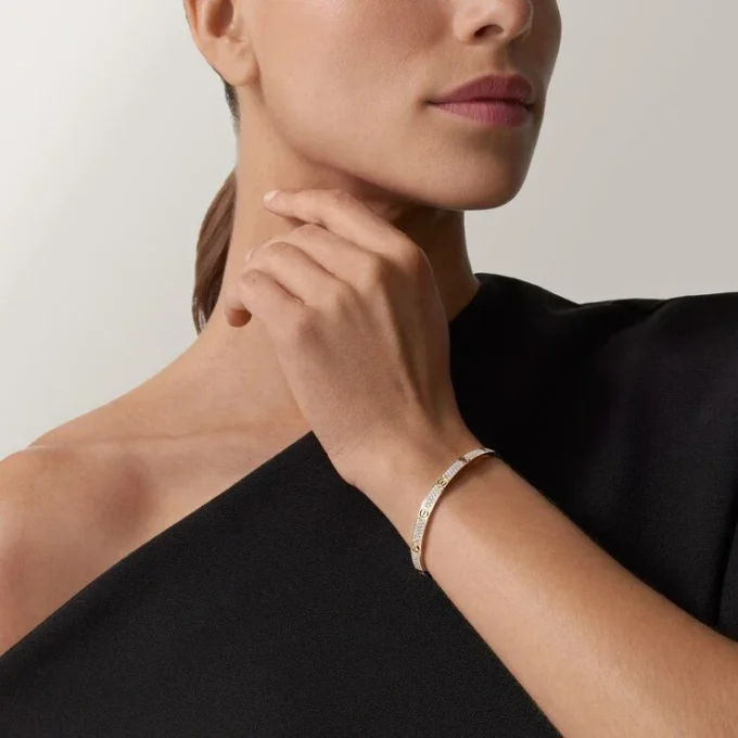 Love-armband, middelgroot model, bezet