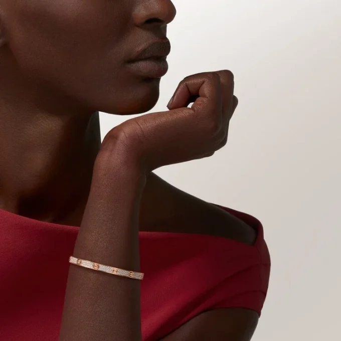 Love-armband, middelgroot model, bezet