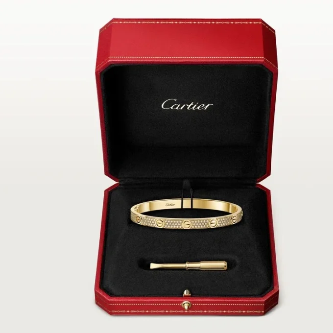 Love-armband, middelgroot model, bezet