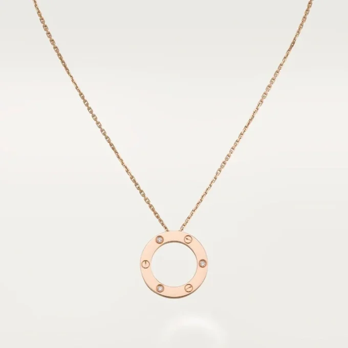 Love-ketting, 3 diamanten – roségoud, diamanten – Cartier