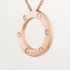 Love-ketting, 3 diamanten – roségoud, diamanten – Cartier