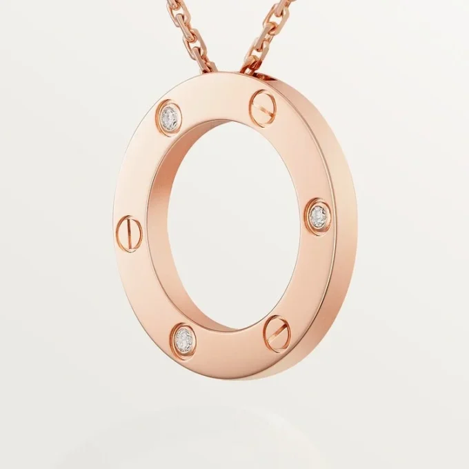 Love-ketting, 3 diamanten – roségoud, diamanten – Cartier