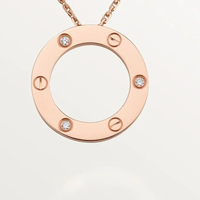 Love-ketting, 3 diamanten – roségoud, diamanten – Cartier