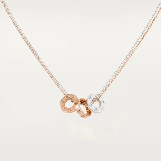 Love-ketting, 6 diamanten – roségoud, witgoud, diamanten – Cartier