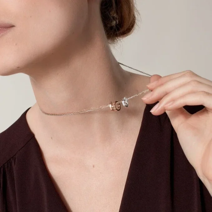 Love-ketting, 6 diamanten – roségoud, witgoud, diamanten – Cartier