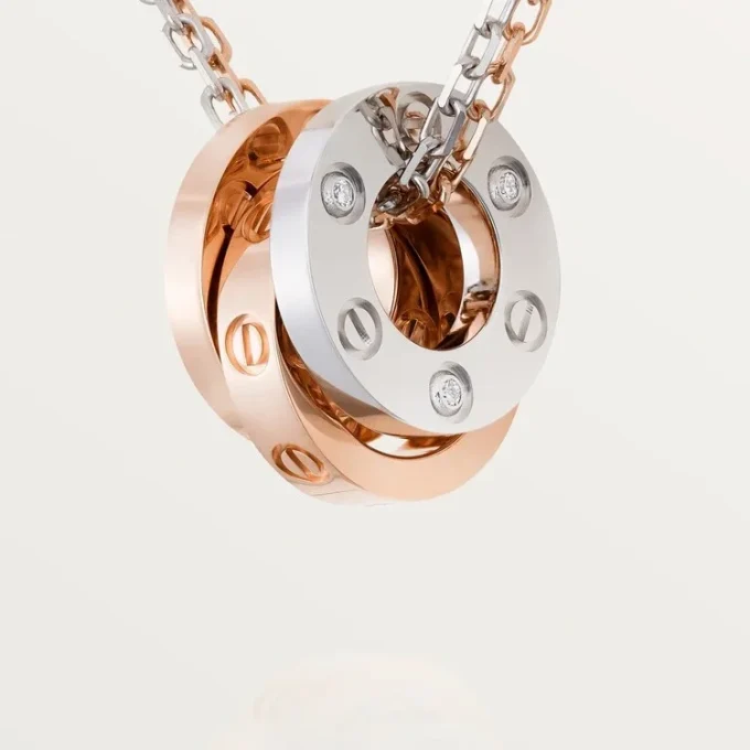 Love-ketting, 6 diamanten – roségoud, witgoud, diamanten – Cartier