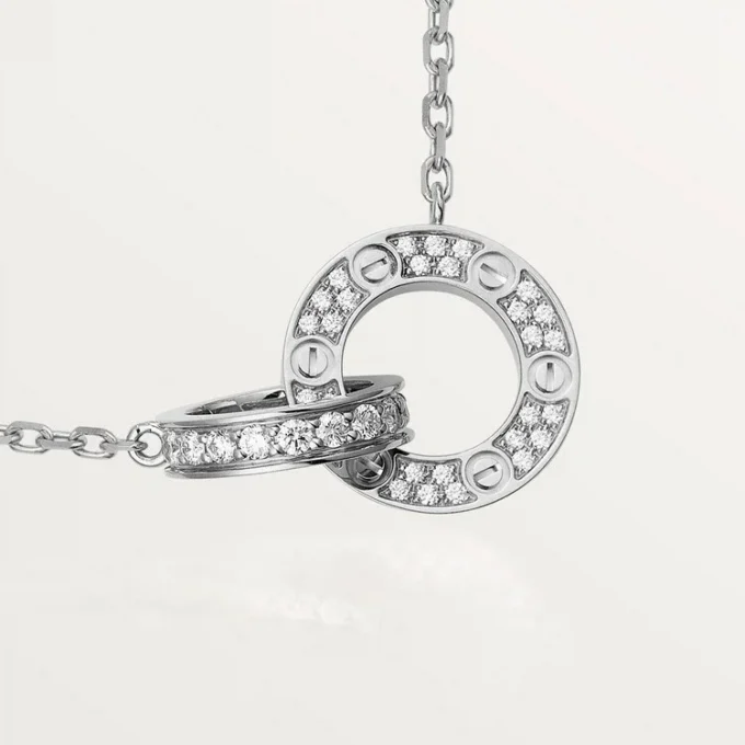 Love-ketting, bezet met diamanten – Witgoud, Diamanten – Cartier