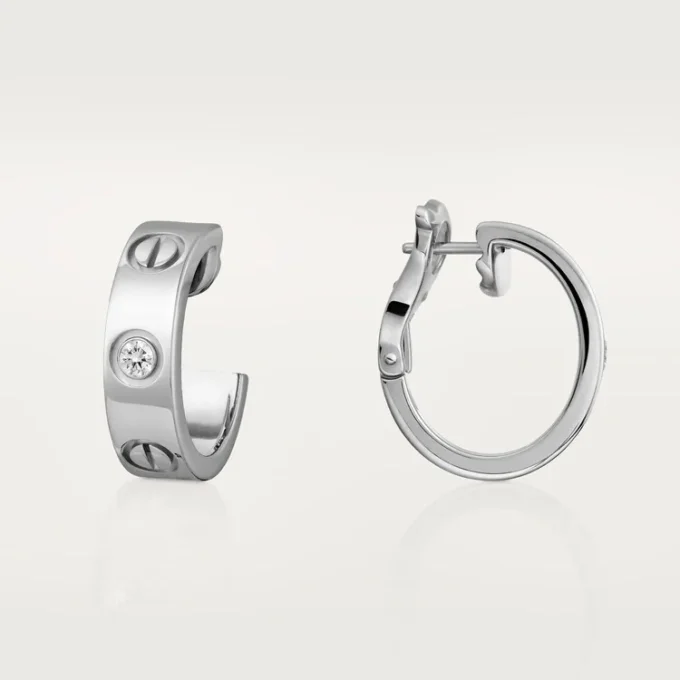 Love-oorbellen, 2 diamanten – Witgoud, Diamanten – Cartier