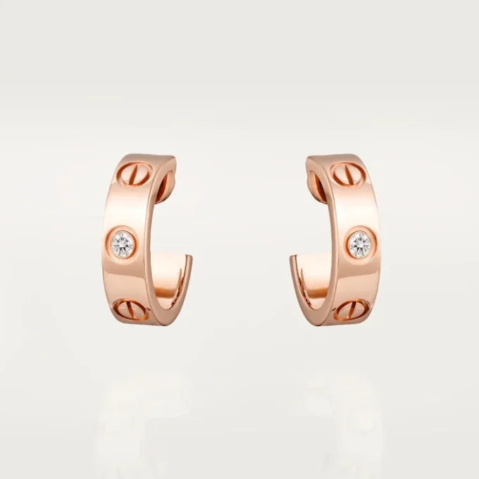 Love-oorbellen – Roségoud, diamanten – Cartier