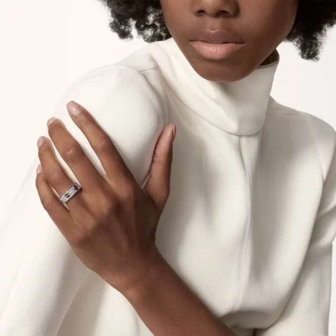 Love-ring, bezet met diamanten, keramiek – Witgoud, keramiek, diamanten – Cartier