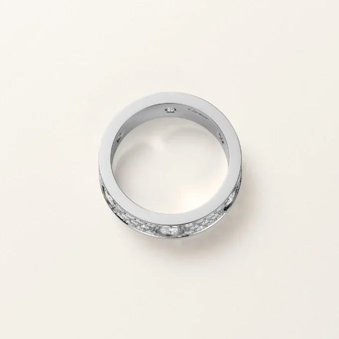 Love-ring, klassiek model, bezet met 6 diamanten