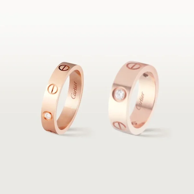 Love trouwring, 1 diamant – roségoud, diamant – Cartier