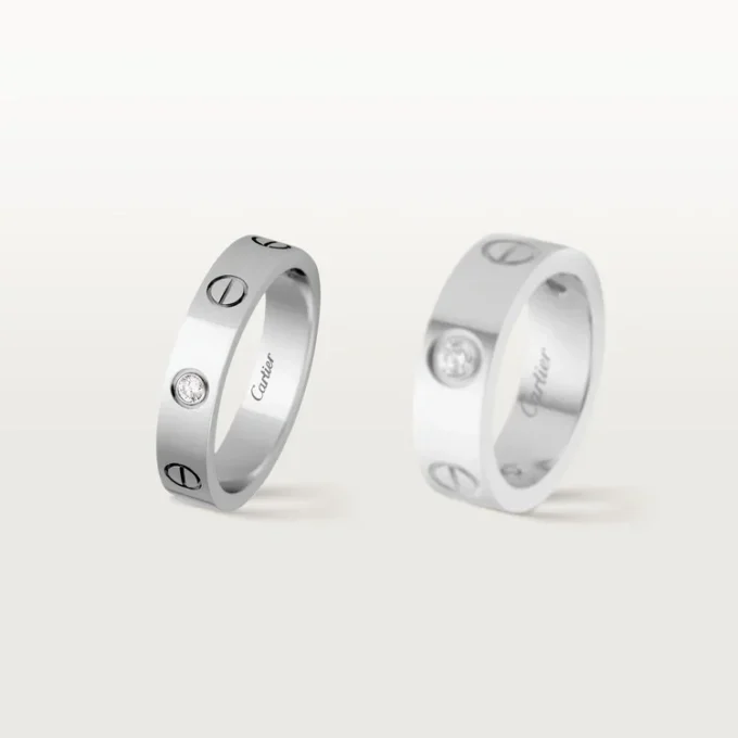Love trouwring, 1 diamant – witgoud, diamant – Cartier