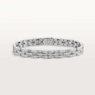 Maillon Panthere-armband, drievoudige rij, bezet