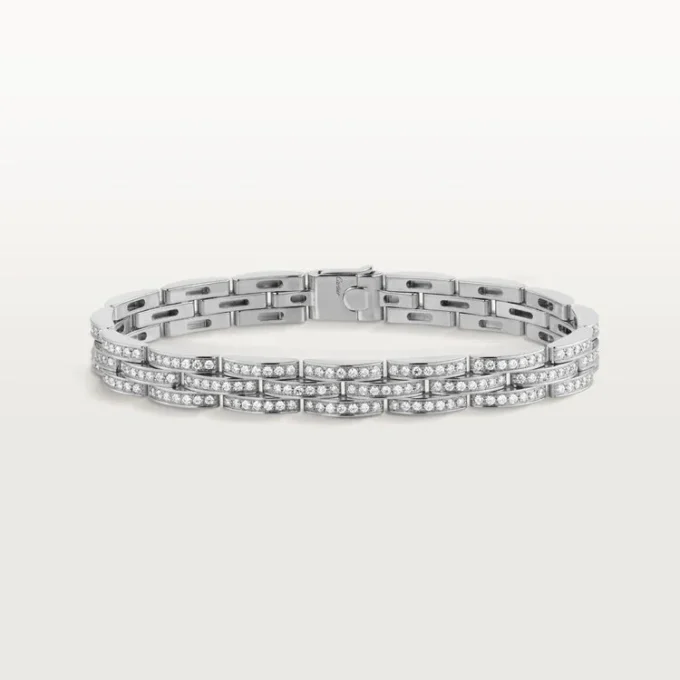 Maillon Panthere-armband, drievoudige rij, bezet