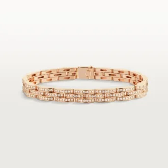 Maillon Panthere-armband, drievoudige rij, bezet