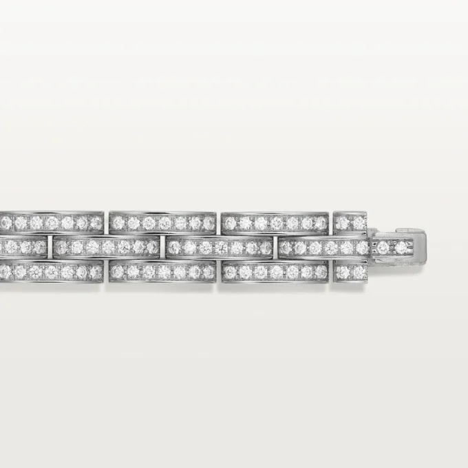Maillon Panthere-armband, drievoudige rij, bezet