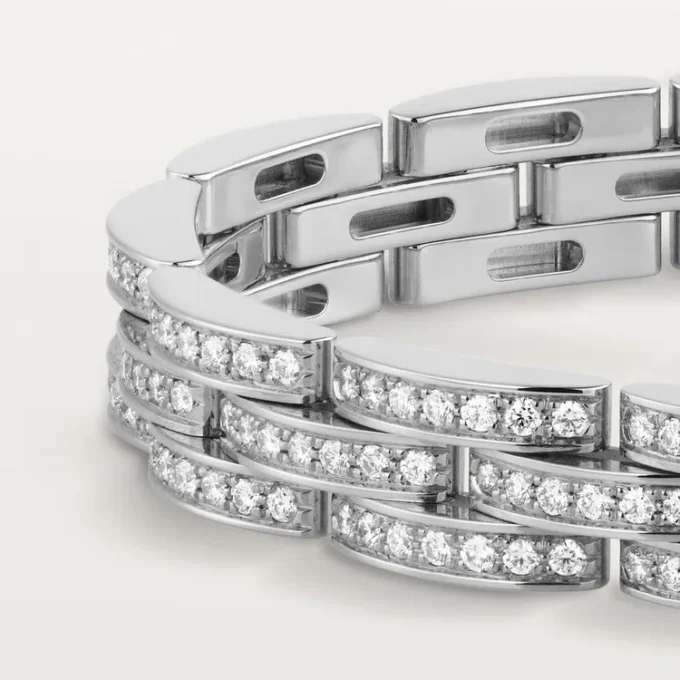 Maillon Panthere-armband, drievoudige rij, bezet