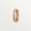 Maillon Panthere dunne trouwring, 2 rijen met halve diamanten – Roségoud, Diamanten – Cartier