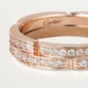 Maillon Panthere dunne trouwring, 2 rijen met halve diamanten – Roségoud, Diamanten – Cartier