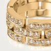 Maillon Panthere-ring, 3 rijen met halve diamanten – geelgoud, diamanten – Cartier