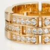 Maillon Panthere-ring, 3 rijen met halve diamanten – Roségoud, diamanten – Cartier