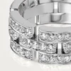 Maillon Panthere-ring, 3 rijen met halve diamanten – Witgoud, diamanten – Cartier