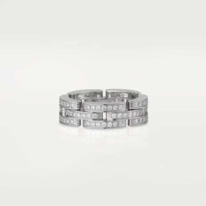 Maillon Panthere-ring, drievoudige rij, bezet