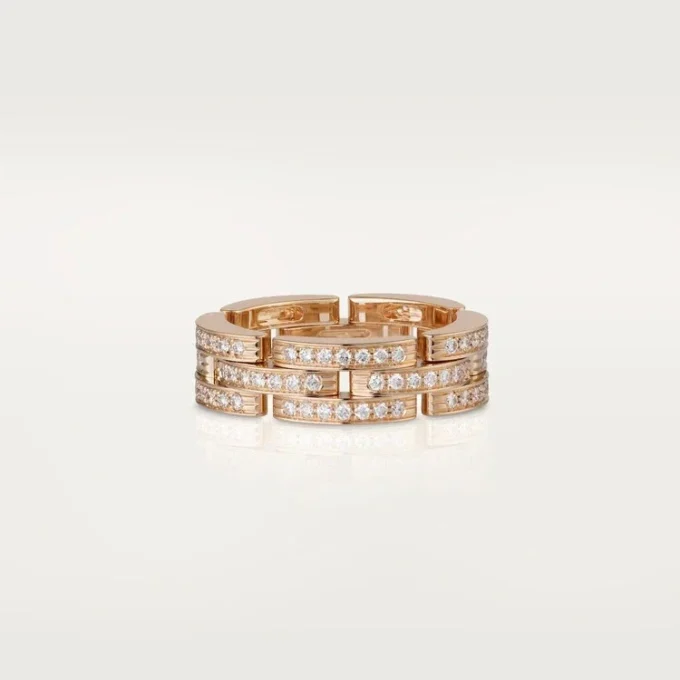 Maillon Panthere-ring, drievoudige rij, bezet