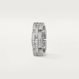 Maillon Panthere-ring, drievoudige rij, bezet