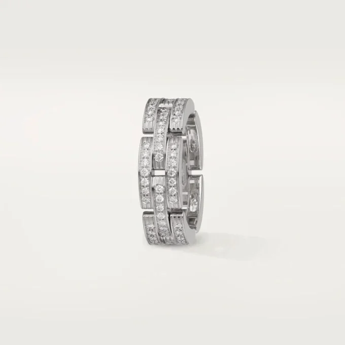 Maillon Panthere-ring, drievoudige rij, bezet