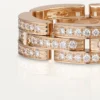 Maillon Panthere-ring, drievoudige rij, bezet