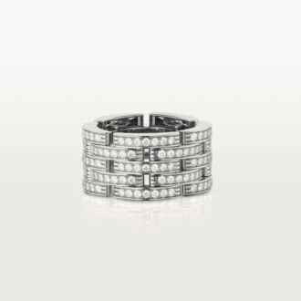 Maillon Panthere-ring, vijf rijen, bezet