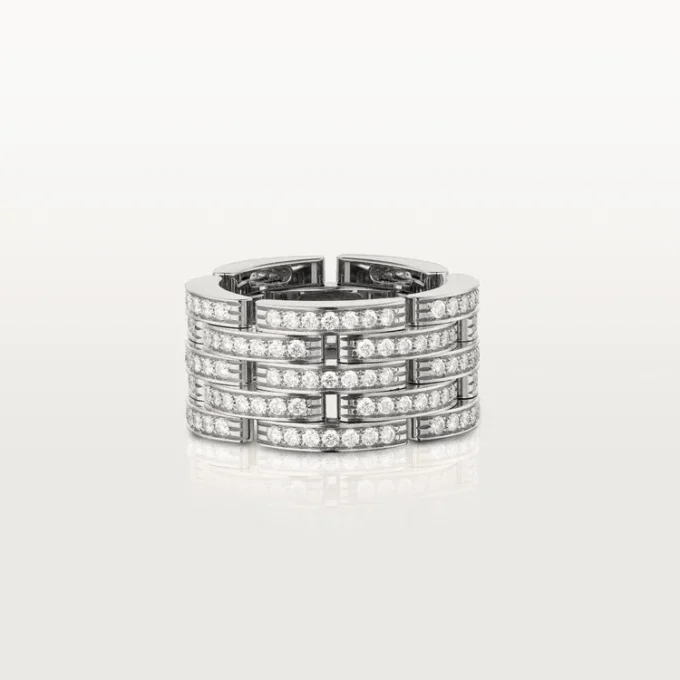 Maillon Panthere-ring, vijf rijen, bezet