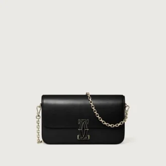 Mini-kettingtas, Double C De Cartier – Zwart kalfsleer, goud en zwarte emaille afwerking – Cartier