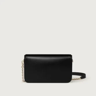 Mini-kettingtas, Double C De Cartier – Zwart kalfsleer, goud en zwarte emaille afwerking – Cartier