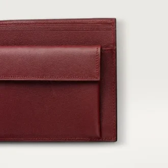 Munten/bankbiljetten/bordeauxrood kalfsleer, gouden afwerking – Cartier