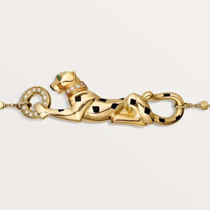 Panthere De Cartier-armband, aan ketting, diamanten