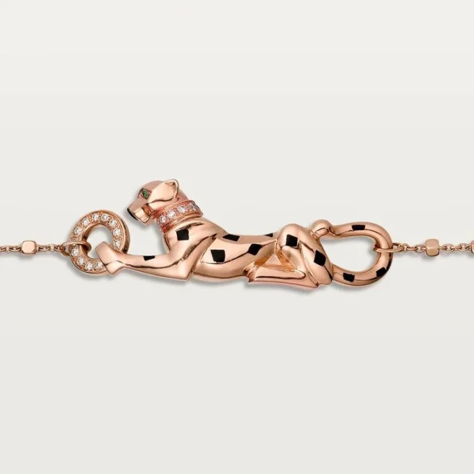 Panthere De Cartier-armband, aan ketting, diamanten