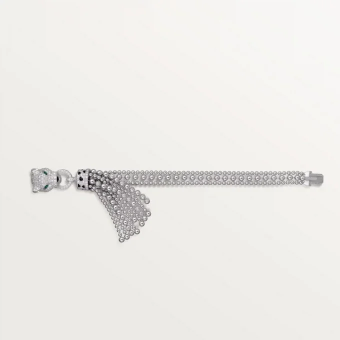 Panthere De Cartier-armband, aan ketting, half bezet