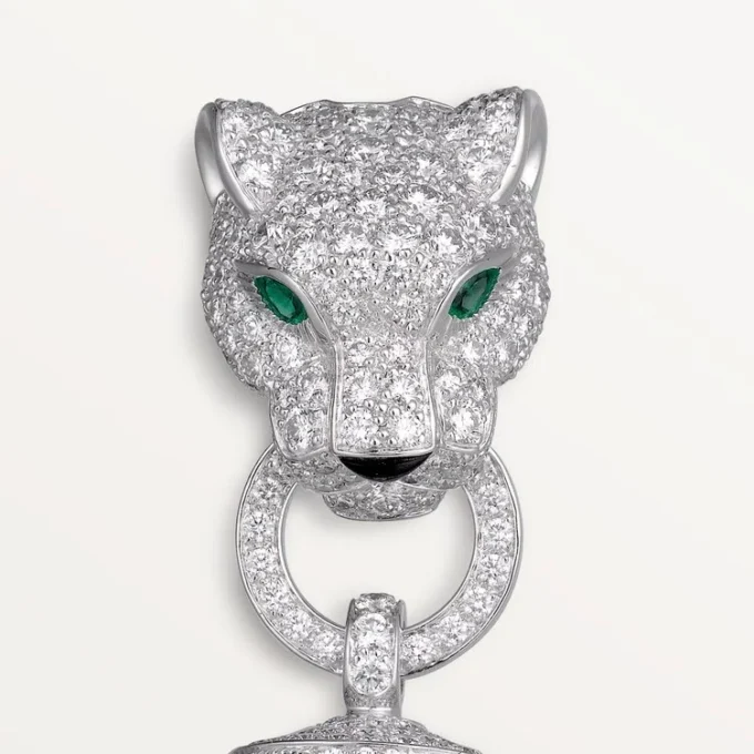 Panthere De Cartier-armband, aan ketting, half bezet