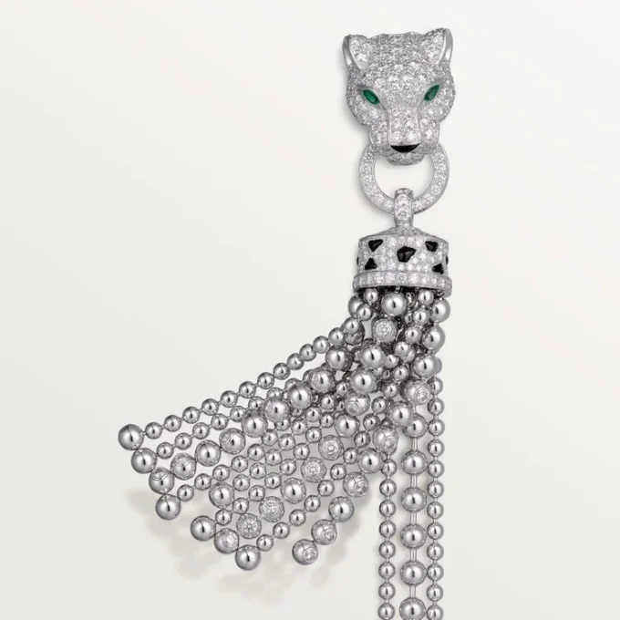 Panthere De Cartier-armband, aan ketting, half bezet