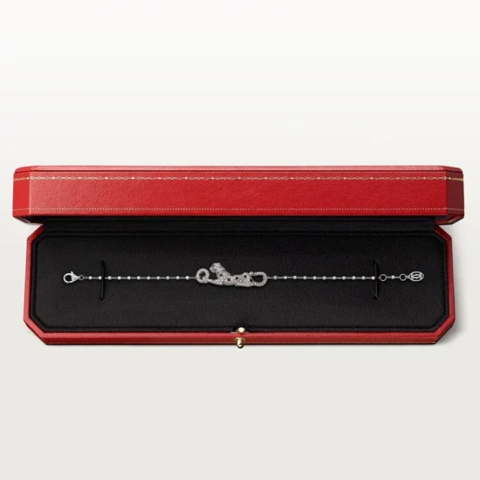 Panthere De Cartier-armband, aan ketting, half bezet