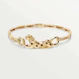 Panthere De Cartier-armband – geelgoud, lak, diamant, tsavoriet, onyx – Cartier