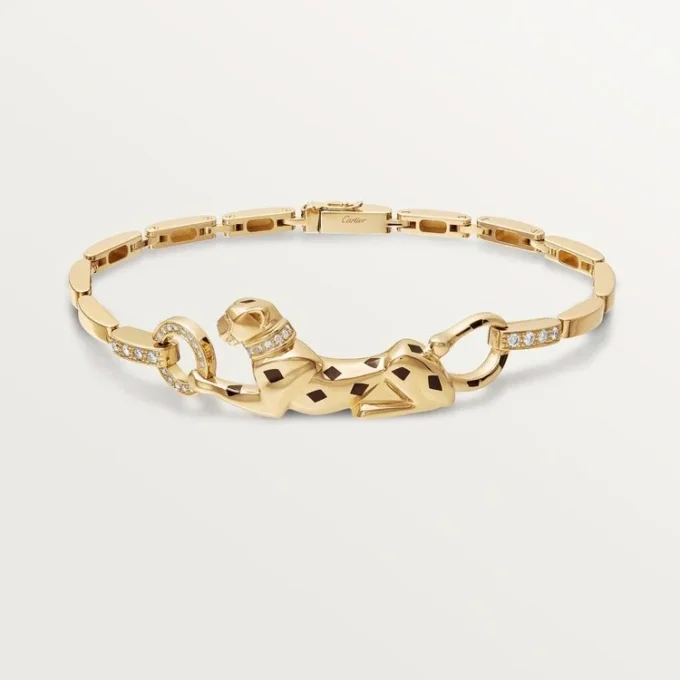 Panthere De Cartier-armband – geelgoud, lak, diamant, tsavoriet, onyx – Cartier