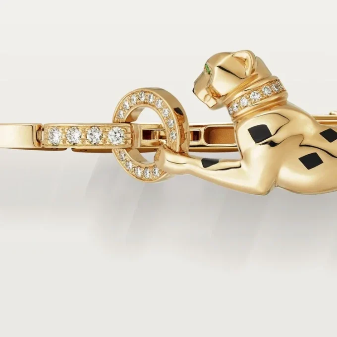 Panthere De Cartier-armband – geelgoud, lak, diamant, tsavoriet, onyx – Cartier
